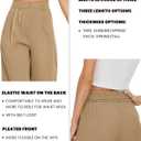 FUNYYZO Wide Leg Pants Women's High Elastic Waisted in The Back Business Work Trousers Long Straight Suit Pants (X-Large Short, 006# Khaki (Thin))