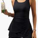 VIMPUNEC Women One Piece Swim Dress Swimsuit Tummy Control Modest Swim Skirt Bathing Suit M