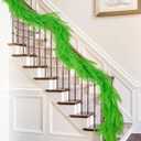 12FT2 * 6FT Artificial Norfolk Pine Garland, 2025 Lime Green Christmas Garland Realistic Touch for Mantel Table Fireplace Staircase Door Indoor Outdoor Christmas Decorations