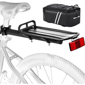 Rear Bike Rack,Bike Cargo Rack,Aluminum Alloy,Large Size Reflective,Retractable,Universal