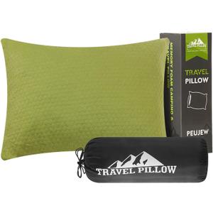 Camping Memory Foam Pillow Travel Pillow Compressible Medium Firm, Soft Comfortable and Breathable, Ideal Backpacking Hiking and Airplane
