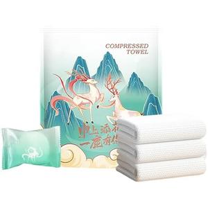 30 Pack Compressed Towels Disposable – Large 12x24 Inch Thick Washcloth Tablets, Portable Face & Body Towels for Travel, Camping, Hiking, Gym, Outdoor, Beauty Salon (30 Pack)