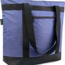 BeeGreen Cooler Bag Soft Insulated Tote for Beach Travel Grocery Shopping Lunch Portable Large Ice Coolers with Handle Hard Freezer Bags with Zippered Top Foldable Leakproof Delivery Totes Navy