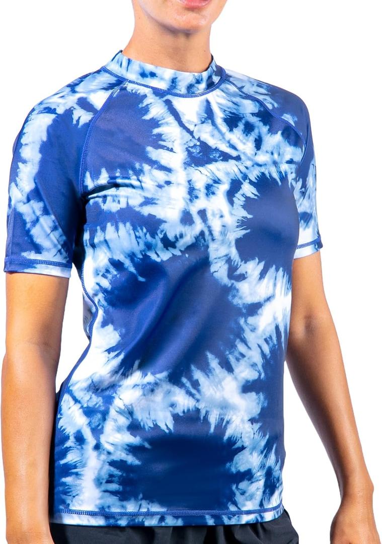 Kanu Surf Women's Breeze UPF 50+ Short Sleeved Active Rashguard & Workout Top (Blue, M)