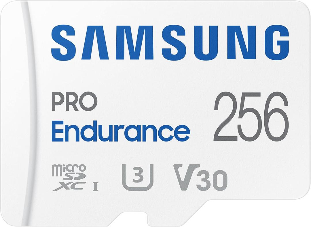 Samsung PRO Endurance 256GB MicroSDXC Memory Card with Adapter for Dash Cam, Body Cam, and Security Camera, Class 10, U3, V30 (‎MBMJ256KA/AM)