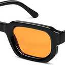 VANLINKER Retro Small Chunky Rectangle Sunglasses for Men Women Vintage Trendy Square Thick Sun Glasses VL9823
