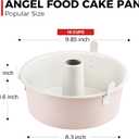 HONGBAKE Nonstick Angel Food Cake Pan with Removable Bottom, 10 Inch Tube Pound Cake Pans for Baking Chiffon Cake, 16-Cup, Heavy Duty, Pink