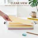 Citylife 3 PCS Plastic Storage Bins with Latching Lids Portable Project Case Clear File Box Stackable Storage Containers for Organizing A4 Paper, Photo, Document, Scrapbook