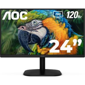AOC 24B35H3 24" IPS Full HD (1920 x 1080) 120Hz LED Monitor, Adaptive Sync, VGA & HDMI, Flicker-Free, Low Blue Light, HDR Ready, VESA, Tilt Adjust, Eco-Friendly