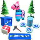 Markhomia Lemoneon Video Game Cake Toppers Upgraded Designs V2 Battle Royale Llama Decoration for Birthday Party Cake Decor 11Pcs/Set