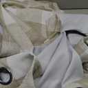 DriftAway Buffalo Plaid Blackout Curtains Linen Textured Farmhouse Double Layer Thermal Insulated Yarn Dyed Woven Checkered Gingham Grommet Drapes for Living Room 2 Panels Each 52W x 84L Taupe