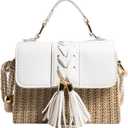 Straw Crossbody Bags for Women Summer Straw Clutch Bag Woven Beach Purse Vacation Handbags