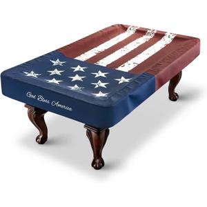 Pool Table Cover, Waterproof Indoor/Outdoor Heavy Leatherette Pool Table Accessories, Billiards Accessories for Protecting Felt, 7/8/9 Feet Fitted Billiard Covers Red & Blue(8FT/OG.)