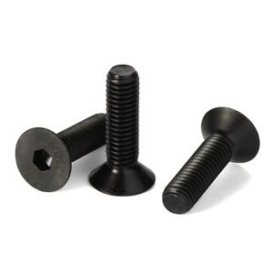 M6-1.0 x 10mm Flat Head Socket Cap Screws Countersunk Bolts, Class 10.9 Black Alloy Steel, DIN 7991, 25 PCS