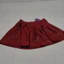 Avidlove Short Mini Skirts for Women Trendy High Waisted Faux Leather Pleated Solid Ruffle Skirt (Small, Dark Red)