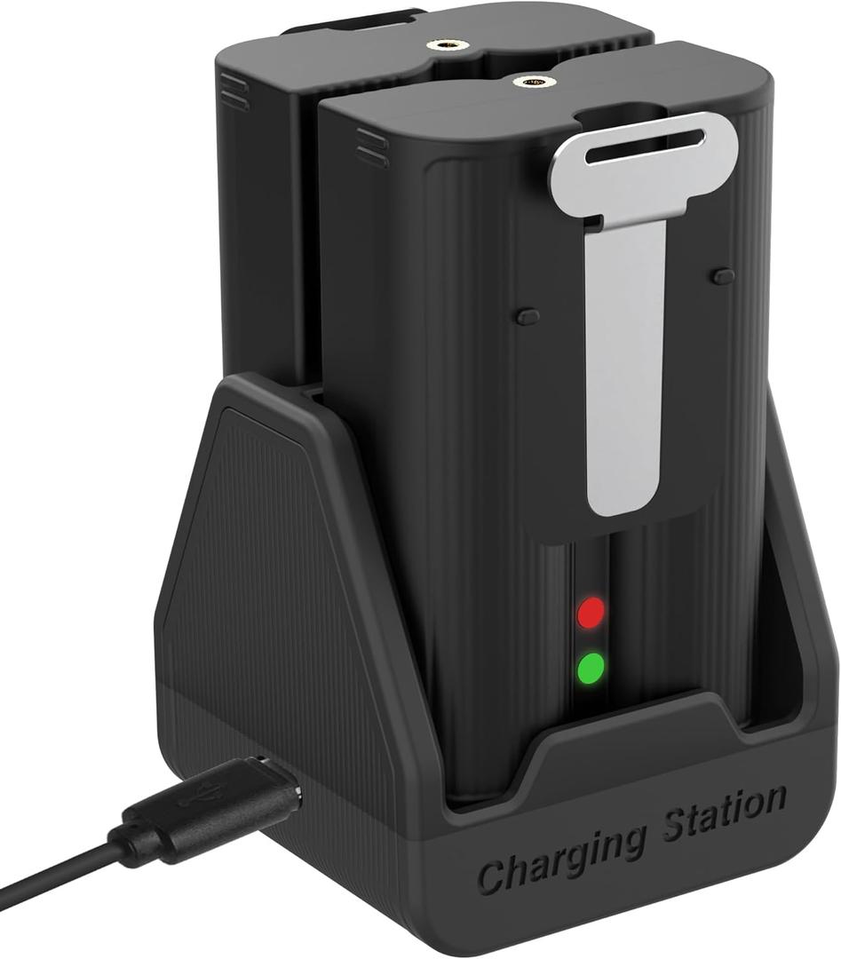 2 Pack Replacement Battery for Ring Doorbell - 7200mAh Rechargeable Quick Release Batteries with Charger Station for Ring Doorbell Stick Up Cam Spotlight Cam and Other Cam, Long-Lasting Life