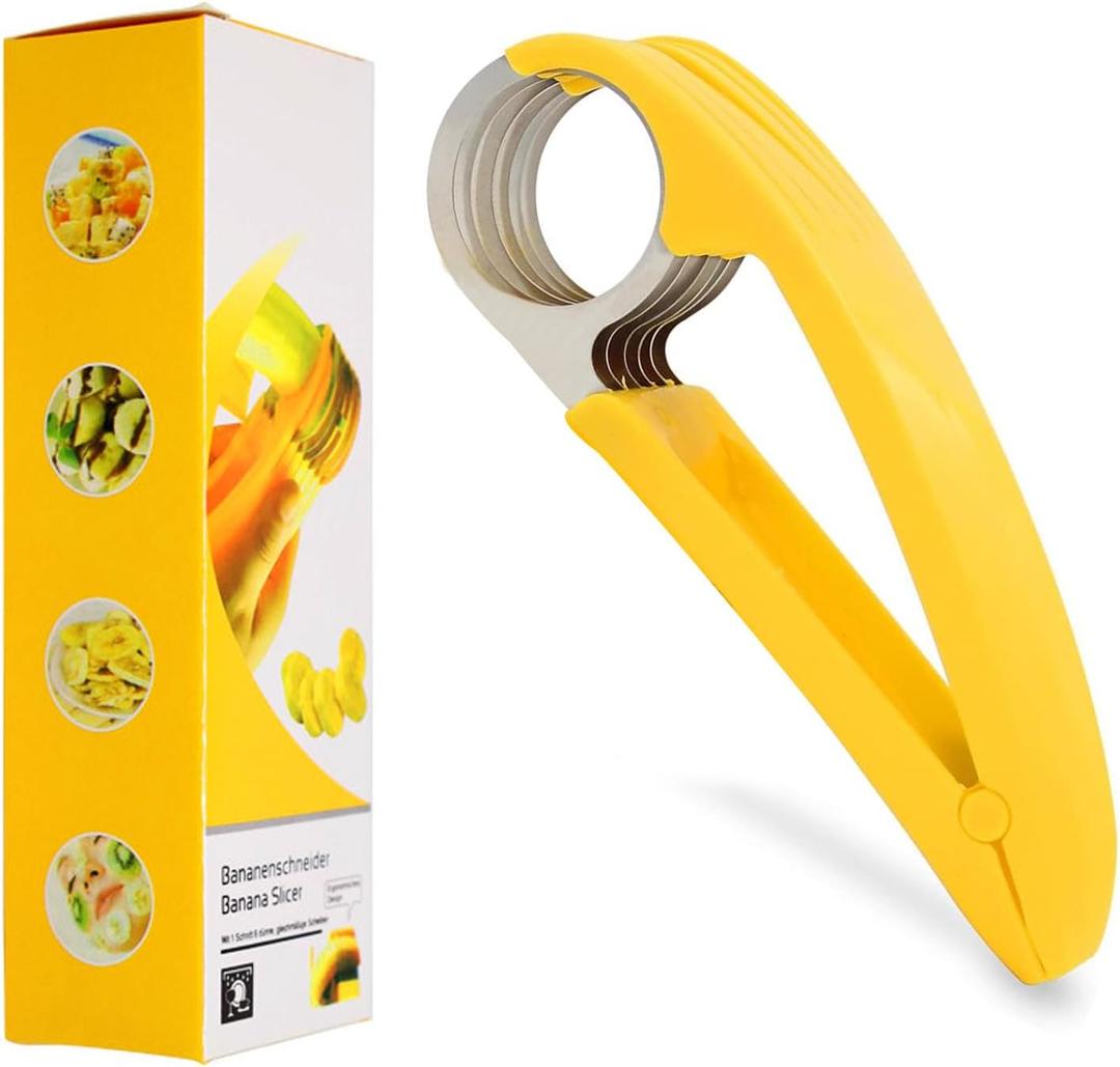 ABS+ stainless steel banana slicer and vegetable peeler, kitchen tool, suitable for banana, strawberry, ham sausage,