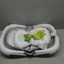BUNWAG Baby Bathtub, Collapsible Newborn Bathtub for Infant to Toddler with Soft Cushion and Thermometer,Portable Travel Newborn Tub with No-Slip Feet, Baby Shower Gifts, 0-12 Months Baby Bath, Grey