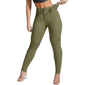 YUZIBAO Women's High Waist Skinny Stretch Jeans Shaping Butt Lifting Denim Pants Medium