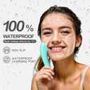 PRITECH Silicone Face Scrubber, Rechargeable Facial Cleansing Brush with Heat Massage End, Vibrating Exfoliator Scrubber for Deep Cleaning, Waterproof Face Brush for Women and Men (Green)