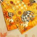 2 x Plaid Pumpkin Fall Table Runner - 13"90" Thanksgiving Table Runner with Sunflower for Fall Decor, Seasonal Harvest Autumn Thanksgiving Decorations for Home, Dining Room, Kitchen, Parties