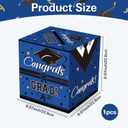 3 x Graduation Card Box, Blue Graduation Card Box 2026, Foldable Graduations Gift Boxes Class of 2026 for Congrat 2026 University Bachelor Doctoral Memorial Graduations Party Decorations Supplies