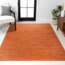 JONATHAN Y Haze Solid Low-Pile Orange Indoor Area Rug 6x9, Coastal,Bohemian,Minimalist,Classic, Easy-Cleaning for Living Room,Bedroom,Kitchen,Pet Friendly,Non-Shedding (SEU100M-6)