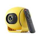 【Ultra Short Throw & TOF Real-time Focus】Mini Projector Built-in Apps, 1080P Smart Projector with WiFi and Bluetooth, Support Type-C Powered, Android 14 OS, Portable Outdoor Movie Projector (Yellow)