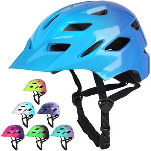Kids Bike Helmet,Bavilk Kids Boys Girls Bike Helmets with LED Light Detachable Visor Children Youth Teen Multi-Sport for Skating Cycling Scooter Skateboard Adjustable & Lightweight 19.7"-22.4"