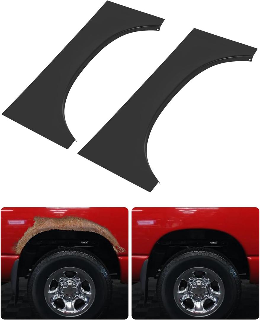 JY PERFORMANCE Rear Bed Wheel Arch Repair Panel Compatible with 2002-2008 Dodge Ram 1500,2003-2009 Dodge Ram 2500 3500,Upper Wheel Quarter Patch Panel Driver and Passenger Side,Replace for GNT56214714