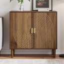 Sideboard Buffet Cabinet with Storage,Sideboard Buffet with Doors and Adjustable Shelf,Wooden Storage Cabinet, 31.3W x 15.0D x 30.6H (Walnut)