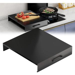 Gas Stove Cover Board 15.8"19.7", 110LBS Carbon Steel Stove Top Cover with Anti-Slip Legs & Handles for Gas Electric Stove RV & Apartment