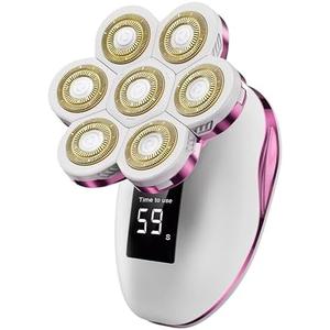 Electric Razors for Women, Wet/Dry 7D Rechargeable Rotary Shaver for Legs, Water Resistant Grooming Kit - Electric Razors for Women, Facial Hair Removal, Bikini Trimmer, Lips - Gentle Hair Remo