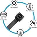 Zip Ties Assorted Sizes(4+6+8+12), 400 Pack, Black Cable Ties, UV Resistant Wire Ties by ANOSON