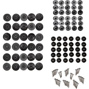 EZ Snap No-Drill Fastener Kit, 30pc Black Set, for Exterior Shades and RV Skirting - Adhesive Studs, Caps, and Pins - DIY Professional Results with No Specialized Tools
