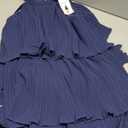 ZESICA Women's 2026 Summer Sleeveless Halter Neck Ruffle Tiered Layed Chiffon Flowy Swing Long Midi Dress, Navy Blue XL