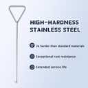 Criez Heavy Duty Manhole Hook Tool 20-Inch, Stainless Steel with 3/8-inch Thick Shank - Industrial Grade, High Strength & Non-Bend Design for Sewer Covers, Storm Drain & Septic Tank Lids