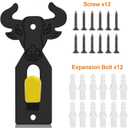 3 x European Mount Skull Hanger, Skull Wall Mount Hanger for Hanging Deer Head, Pronghorn and Other Smaller Skulls, Suitable for Indoor or Outdoor Use 3 Pack