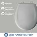 Bemis Classic Colors Slow Close Toilet Seat, Easy Clean Hinges and Durable Plastic Seat, Made in USA, Round, Ice Grey