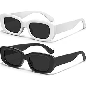 AWGSEE Retro Rectangle Kids Sunglasses 90’s Vintage Fashion Narrow Square Frame Glasses Shades for Girls Boys UV Protection