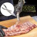 Rib Membrane Removal Tool, Rib Prep Tool, BBQ Rib Skinner, Stainless Steel Rib Membrane Remover Tool, Ergonomic Design for Easy Membrane Removal