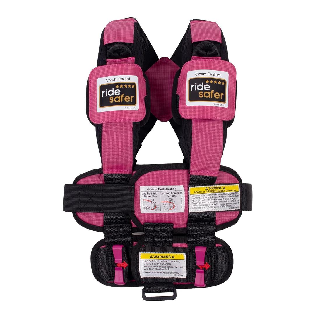 RideSafer Gen 5  Extra Small (XS) Pink, Lightweight, Compact, Portable Car Seat, 2+ Years; 26.5–40 lb  Perfect for Travel and Everyday Child Safety