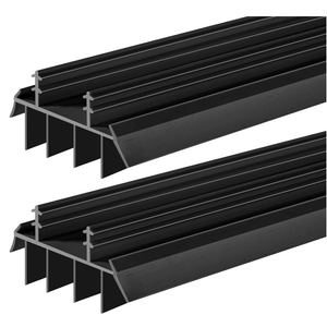2 Pcs 36 Inch Vinyl Replacement Door Bottom,1-3/4 Inch Wide Replacement Door Bottom with Vinyl Fins, Threshold Seal Bottom of Door Weatherstrip Kerf Weather Stripping for Bottom Door Exterior (Black)