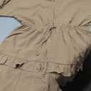 Valphsio Womens V Neck Beach Romper Ruffle Layered Drawstring Waisted Shorts Jumpsuit Medium