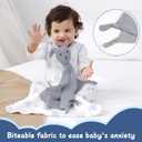 ZIGJOY Bunny Lovey Muslin Cotton Baby Security Blanket Soft Breathable Lovies for Babies Gifts for Newborn Infant Toddler Boys and Girls, Grey & Blue