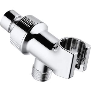 Universal Shower Head Holder for Hand Held Showerheads, Adjustable Shower Arm Mount Bracket with Brass Pivot Ball, Shower Head Connector - Chrome