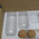 Glass Jar Set of 2- Airtight Sealed Cork Lids, Round Bottles for Coffee Beans, Nut Storage, Canisters with Wooden Cork & Ball Lids, Glass Containers