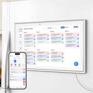 JSUSOU 15.6 Inch Digital Smart Calendar with FREE APP for Fridge & Wall Touch Screen, Magnetic Refrigerator Mount, Electronic Planner for Office Desk, Gift for Parents & Kids, White