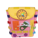 Goodliest Busy Board - Toddler Backpack with Learning Activity Toys, Interactive Kids Backpack with Buckles and Zippers, Montessori Sensory Felt Backpacks for Kids, Children's Travel Toy (Pink)
