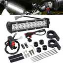 motoparty LED Light Bar for KLX110 CRF110 TTR110 YZ250F Compatible Most 7/8 Handlebars 60W Headlight Bar with USB Socket Charger